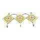 Yellow Turquoise Ceramic Floral Tiles Hooks Online